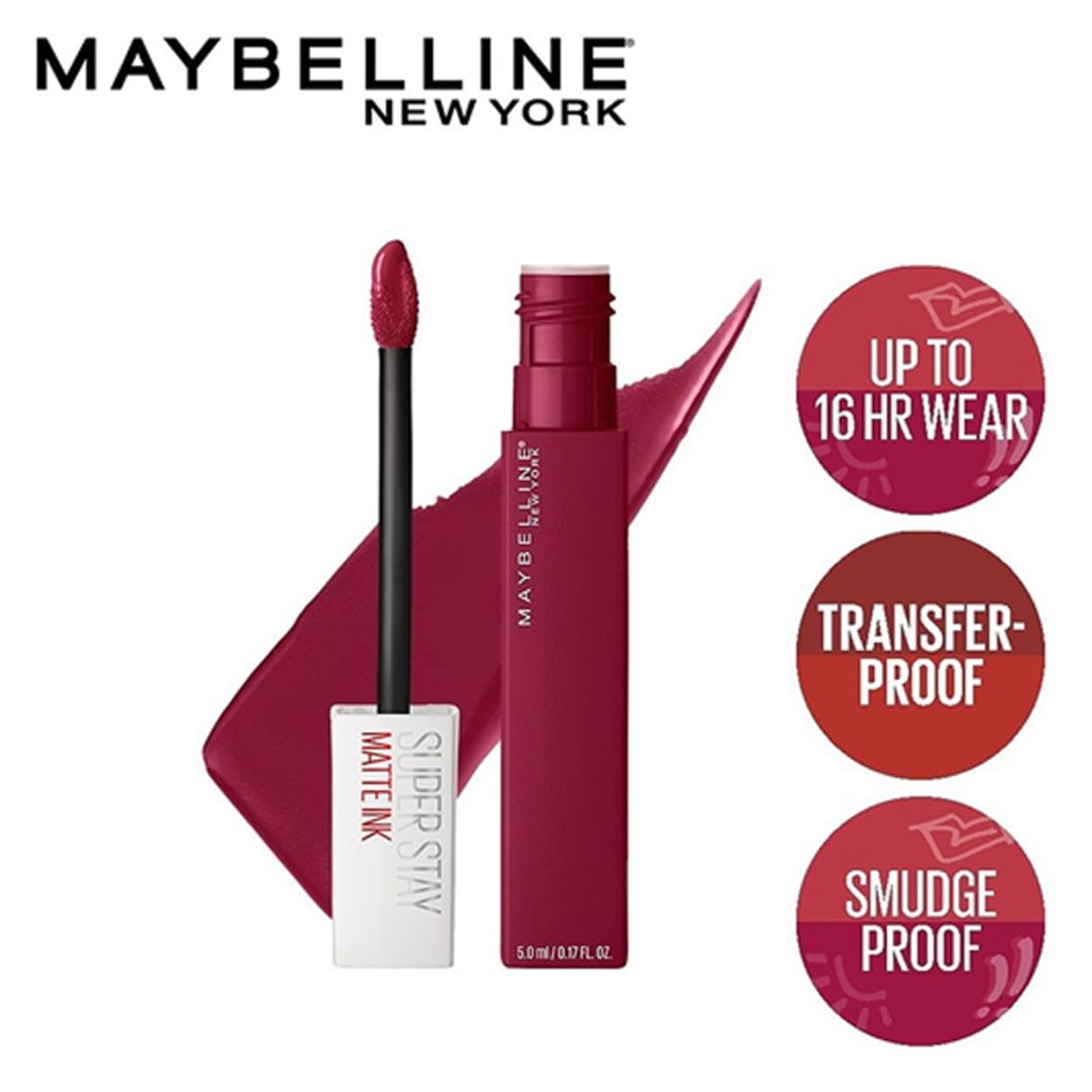Maybelline New York Liquid Matte Lipstick, Long Lasting, 16hr Wear, Superstay Matte Ink, Founder, 5ml