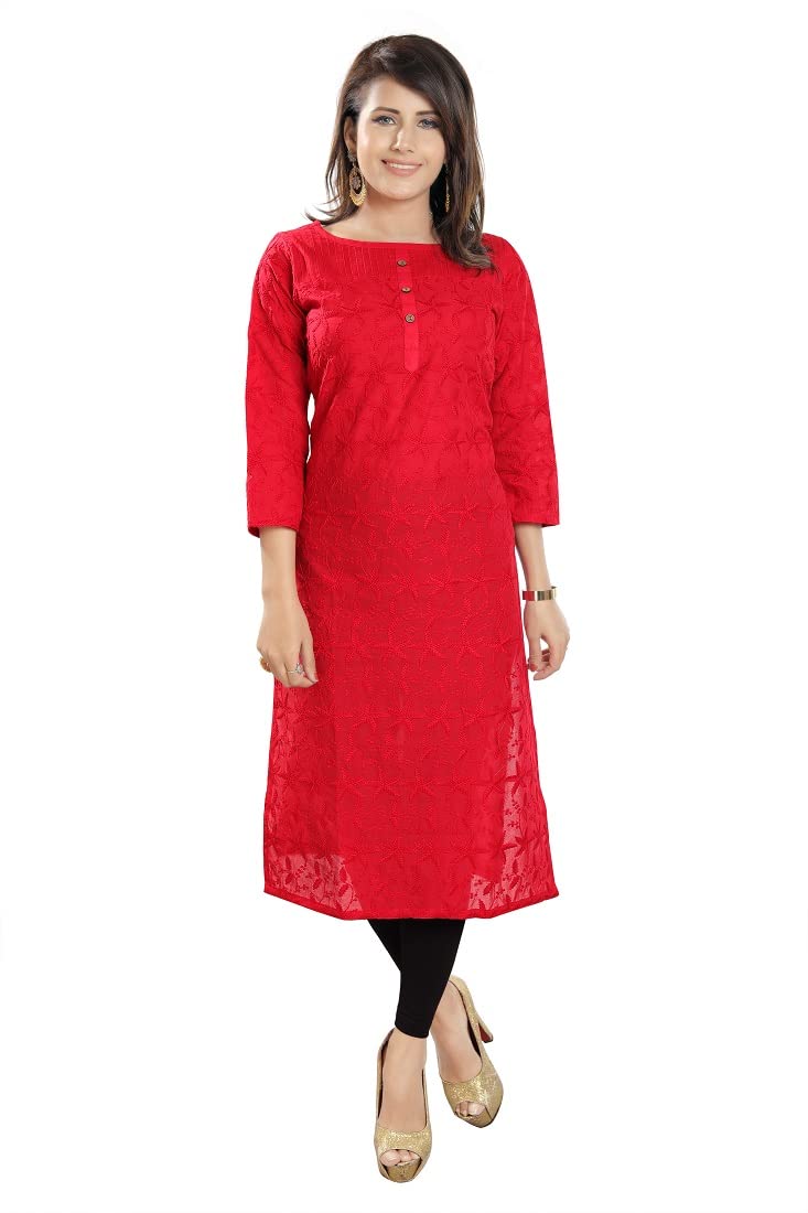 DARIKA Present Pure Chickari Cotton White Colour Kurti for Women All Small & Plus Size.