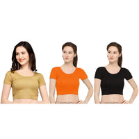 Life Win Stretchable Blouse 28 to 46 Size Cotton Lycra for Women