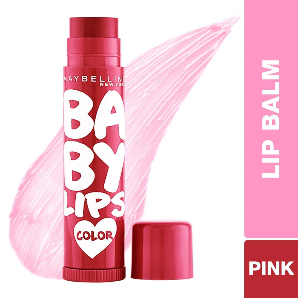 Maybelline New York Lip Balm, With SPF, Moisturises and Protects from the Sun, Pink Lolita & Baby Lips Cherry Kiss, Baby Lips, Berry Crush & Baby Lips Pink Lolita, 2 pack, 8g