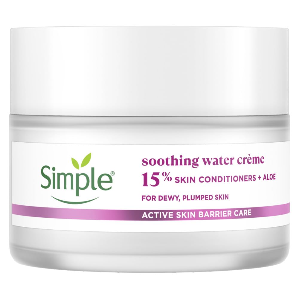 simple Bizzico Active Skin Barrier Care Soothing Water Crème 40G | with 15% Skin Conditioners & Organic Aloe Vera |Soothes Skin, Supports Skin Barrier Health