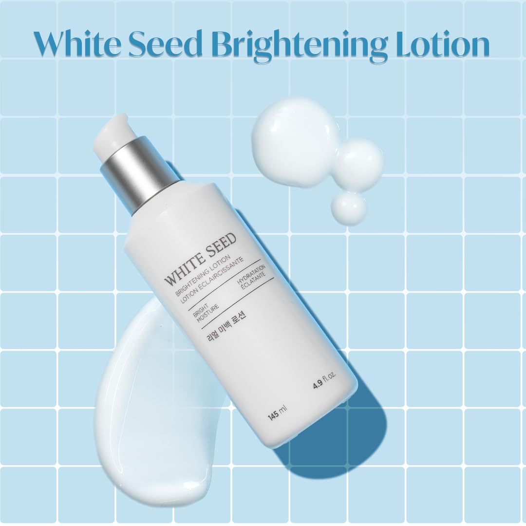 The Face Shop White Seed Brightening Face Lotion with Niacinamide & Vitamin B | For Dark Spots, Dullness & Acne Scars| Suitable for Normal, Oily, Dry, Combination Skin | Sulphate & Paraben Free, 145ml