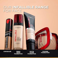 L'Oreal Paris Liquid Foundation, Oil Absorbing Formula, Transferproof, Heatproof and Long-lasting, Infallible 32H Fresh Wear, 250 Radiant Sand