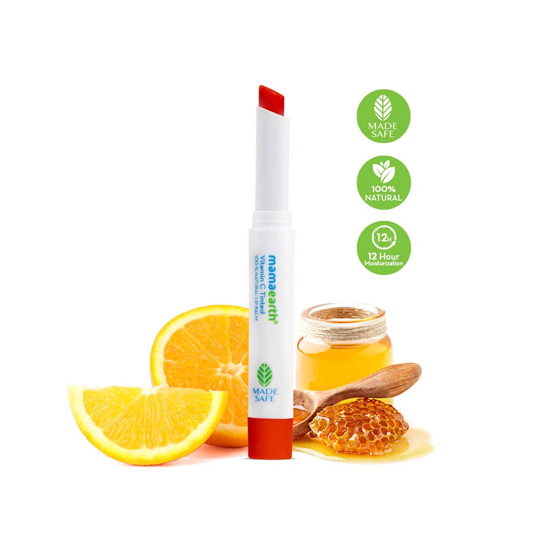 Mamaearth Vitamin C Tinted 100% Natural Lip Balm for Lip Lightening, With Vitamin C & Honey For 12 Hour Moisturization - 2 g