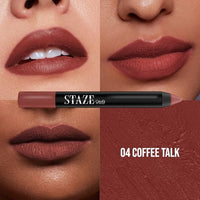 Staze 9to9 Pout On Matte + Smudgeproof Lip Crayon | Non-Drying & Transferproof | Pigmented Matte Finish | 12-Hour Stay | Lightweight | 05 Cocoa Loco | 3.5 g