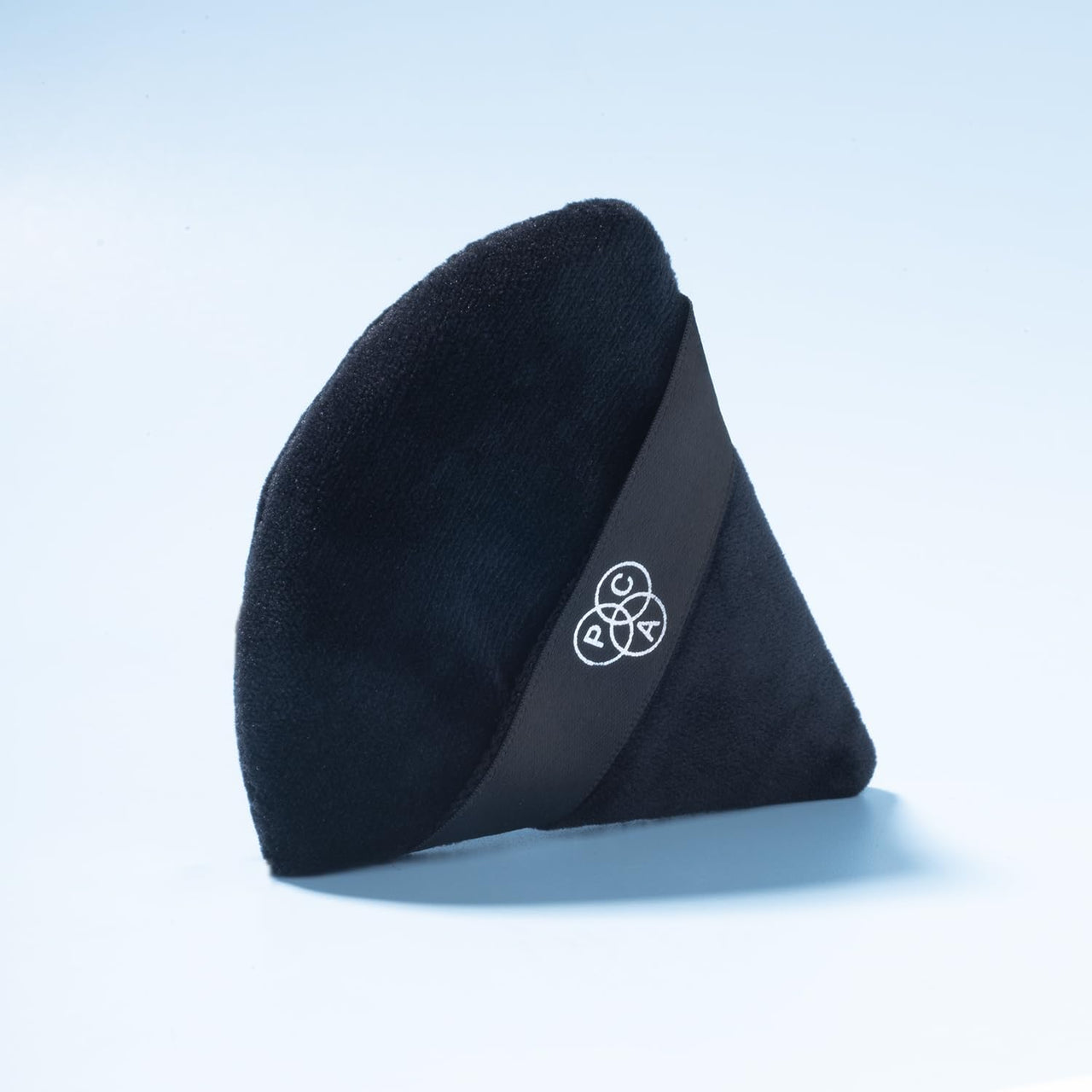 PAC Pocket Puff (1 Pc) | Beauty Blender Makeup Puff (Medium) | Cotton Air Cushion Triangle Powder Puff for Women | Soft Foundation Sponge with Strap | Beauty Tools for Dry & Wet Use - Black