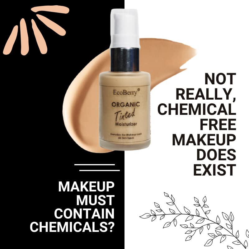 Organic Tinted Moisturizer | Everyday No Makeup Look | Sheer Coverage | Organic | Semi-Matte | Light Weight | Non-Comedogenic | Hypoallergenic | Natural | Handmade | Chemical Free (Medium)
