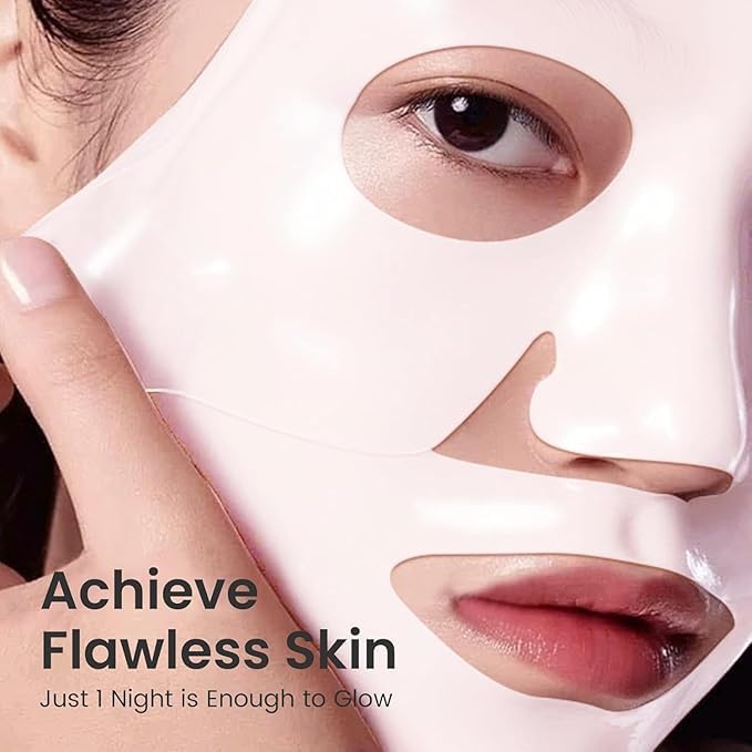 Bio Collagen Face Mask Korean Face Mask for Glass Skin Overnight Sheet Mask For Deep Hydration, Pore minizmizing, Pigmentation, Pigmentation, Face Tightening, Glowing Skin Mask