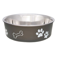 Loving Pets - Bella Bowls - Dog Food Water Bowl No Tip Stainless Steel Pet Bowl No Skid Spill Proof (Medium, Espresso Brown) Medium