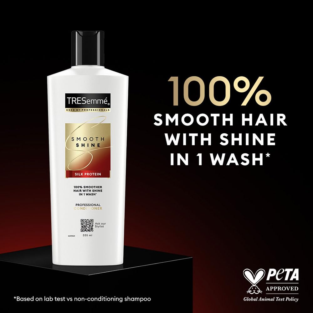 TRESemme Smooth Shine Conditioner 340ml With Vitamin H and Silk Protein | Salon-Smooth Silky Hair| Shiny and Smooth Hair | Intense Hydration