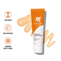 MyGlamm Vitamin C Foundation - Oat (Light Warm) | Long Lasting, Medium To Full Coverage Foundation With SPF 15 With Hyaluronic Acid (30g)