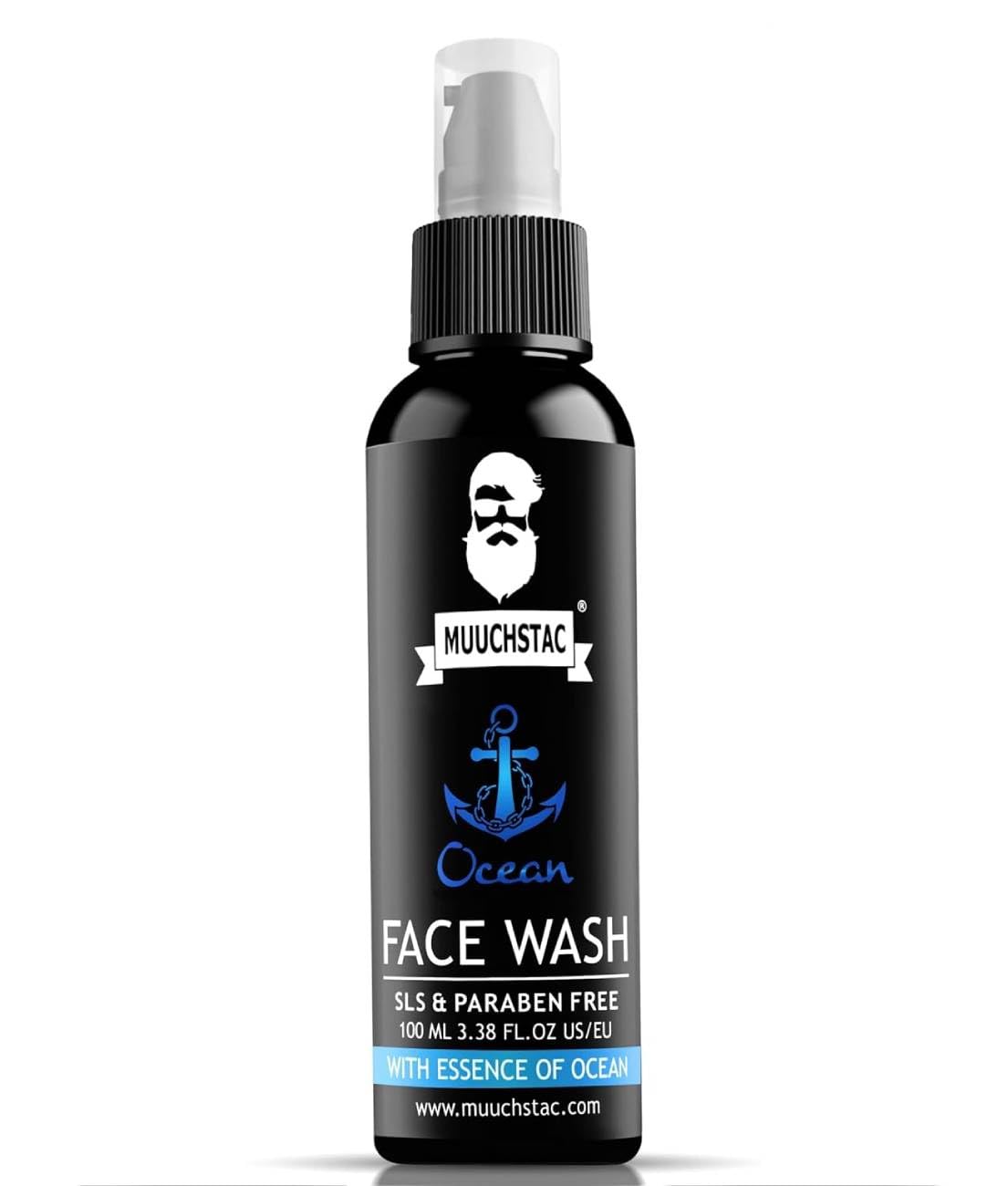 Muuchstac Ocean Face Wash for Men | Fight Acne & Pimples, Brighten Skin, Clears Dirt, Oil Control, Refreshing Feel - Multi-Action Formula (100 ml)