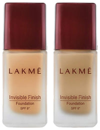Lakmé © Invisible Finish Spf 8 Natural Liquid Light Coverage Foundation, Shade 01 For All Skin, 25Ml And Lakmé © Invisible Finish Spf 8 Coverage Foundation, Shade 02, 25Ml, 2 Count