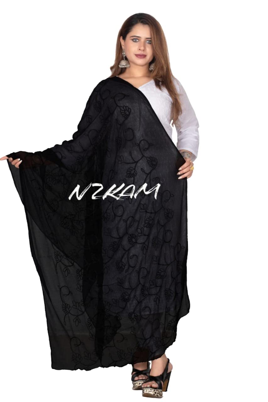 NZKAM Women's  Embroidery Chiffon Aari Work Dupatta | Ethinic Dupattas for Girls