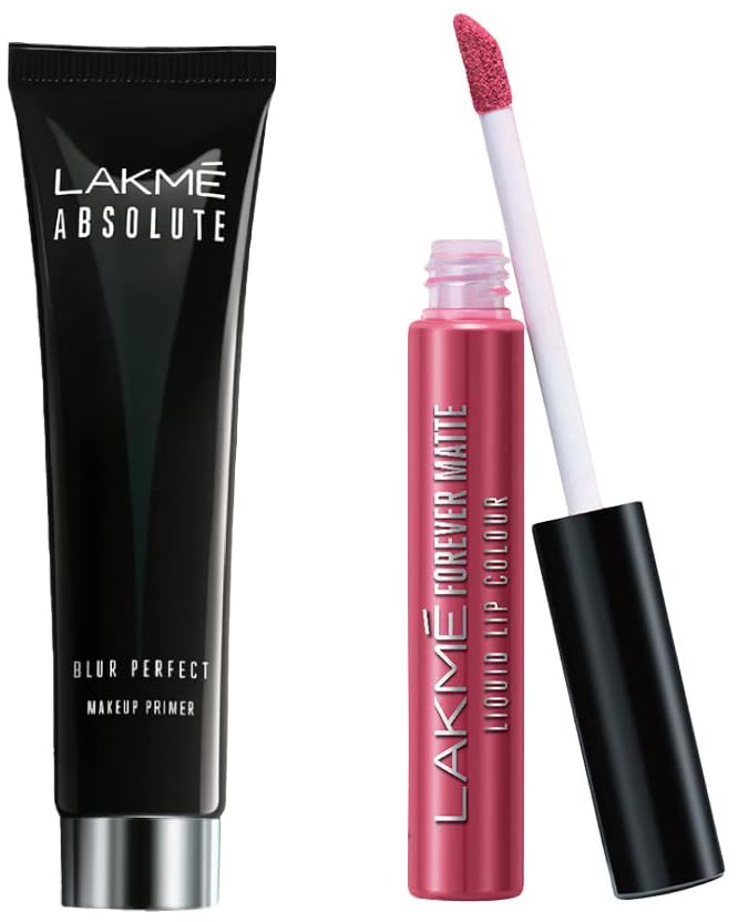 Lakmé Absolute Blur Perfect Matte Face Primer & Lakmé Forever Matte Liquid Lip Colour