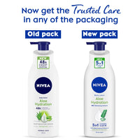 NIVEA Body Lotion, Aloe Hydration, with Aloe Vera for Instant Hydration in Summer, 600 ml & NIVEA Body Lotion, Aloe Hydration, with Aloe Vera for Instant Hydration in Summer, 400 ml