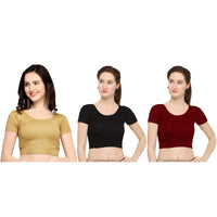 Life Win Stretchable Blouse 28 to 46 Size Cotton Lycra for Women