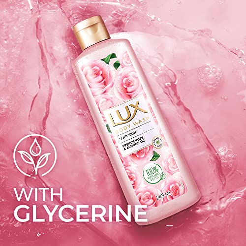 Lux Shower Gel, French Rose Fragrance & Almond Oil Bodywash, With Glycerine For Soft & Glowing Skin, Paraben Free, 245 ml