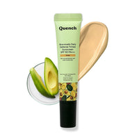 Quench Daily Defense Tinted Sunscreen SPF 50 PA+++ For Glowing Skin With Avocado & 2% Niacinamide | Blue Light Protection | Satin-Matte Finish | Made In Korea, Normal Skin (Deep, 15Ml)