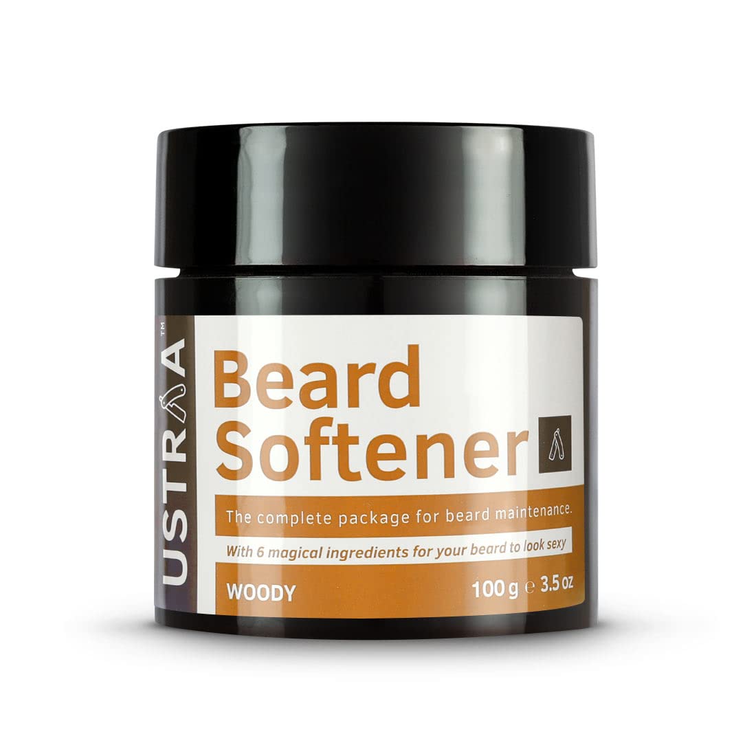 Ustraa Beard Softener Woody - 100 Gram (Set Of 2) - Softens And Nourishes Your Beard Without Sulphates Or Parabens, Long Lasting Moisturization And Shine For A Nourished, Itch-Free Beard For Dry Hair