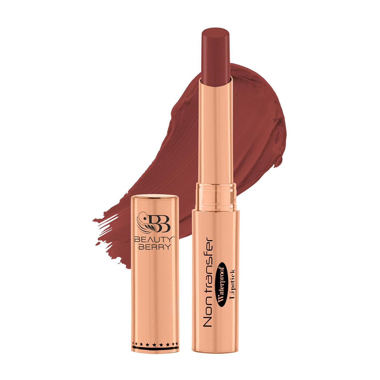Beauty Berry Non Transfer Waterproof Lipstick, Long Lasting Smudge Proof Highly Pigmented Shades, (Pack of 1) (Rouge -08)