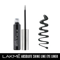 Lakmé Absolute Shine Liquid Eye Liner, Black, Long Lasting Shimmery Liner, 4.5ml & Absolute Blur Perfect Matte Face Primer, Peach, 10g