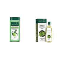 Biotique Bio Green Apple Fresh Daily Purifying Shampoo and Conditioner for Oily Scalp and Hair, 180m And Biotique Bio Bhringraj Oil,100 ml