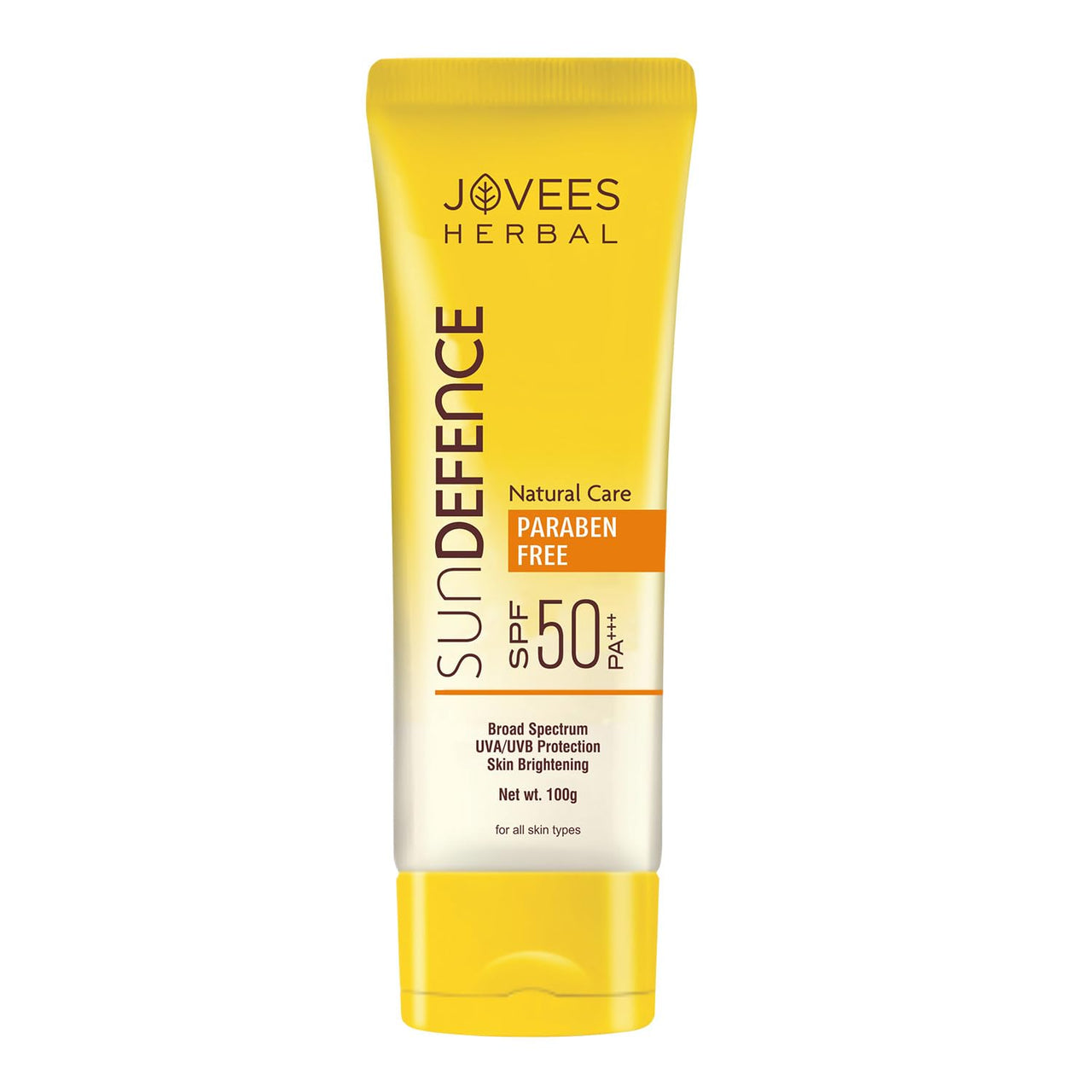 Jovees Herbal Sun Defence Cream SPF 50 PA+++ Broad Spectrum For All Skin | Protection From UVA/UVB & Sun Damaged | Lightweight, Non Greasy & Quick Absorption 100g