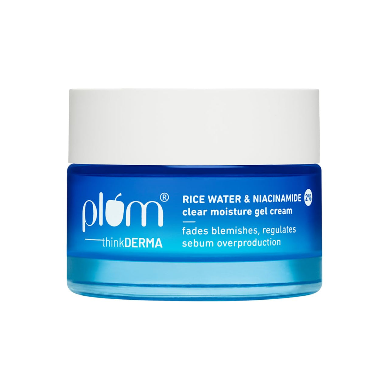 Plum 2% Niacinamide & Rice Water Superlight Gel Cream Moisturizer for Face | Oil-Free Hydration | Brightens, Fades Blemishes | Dermat-Tested | All Skin Types | Women & Men | 100% Vegan | 50 g