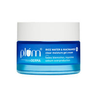 Plum 2% Niacinamide & Rice Water Superlight Gel Cream Moisturizer for Face | Oil-Free Hydration | Brightens, Fades Blemishes | Dermat-Tested | All Skin Types | Women & Men | 100% Vegan | 50 g