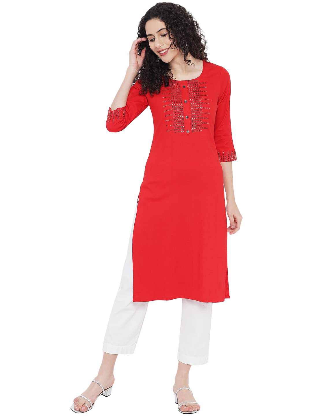 G4Girl Stretchable Cotton Lycra Kurti for Women's