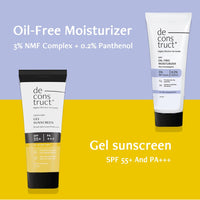 Deconstruct Hydration & Defense Combo: Oil-Free Moisturizer & No White Cast Spf 55+ | Get Glowing Skin With Sun Protection | No White Cast & Lightweight | Pack Of 2, All