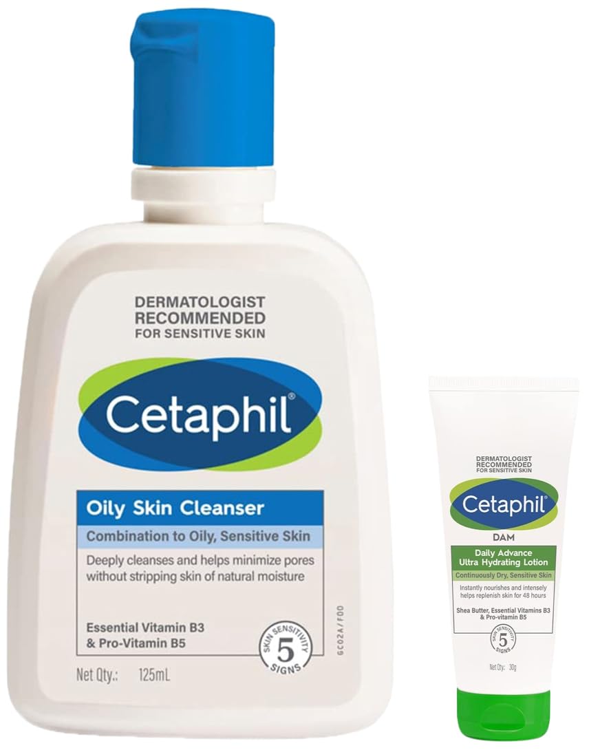 Cetaphil Dam Daily Advance Ultra Hydrating Lotion, 30g and Cetaphil Oily Skin Cleanser, 125ml