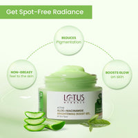 Lotus Herbals Active Aloe + Niacinamide Calm & Brighten Night Gel | Moisturize Skin | Paraben-free | All Skin Type | 50gm