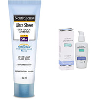 Neutrogena Ultra Sheer Dry Touch Sunblock SPF 50+ Sunscreen For Women And Men, 30ml And Neutrogena Oil Free Facial Moisturiser, SPF 15, 115ml