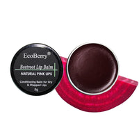 EcoBerry Beetroot Lip Balm, Natural Pink Lips Dry, Chapped Lips, Moisturizing, Conditioning, Natural SPF, Free from Mineral Oil, Preservative, Paraben, Veg 8g