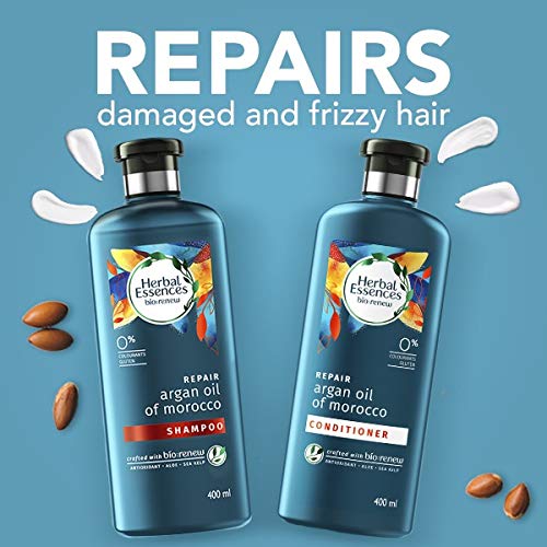 Herbal Essences bio:renew Argan Oil of Morocco SHAMPOO, 400ml & Herbal Essences Argan Oil of Morocco SHAMPOO- For Hair Repair and No Frizz- No Paraben, No Colorants, 240ML