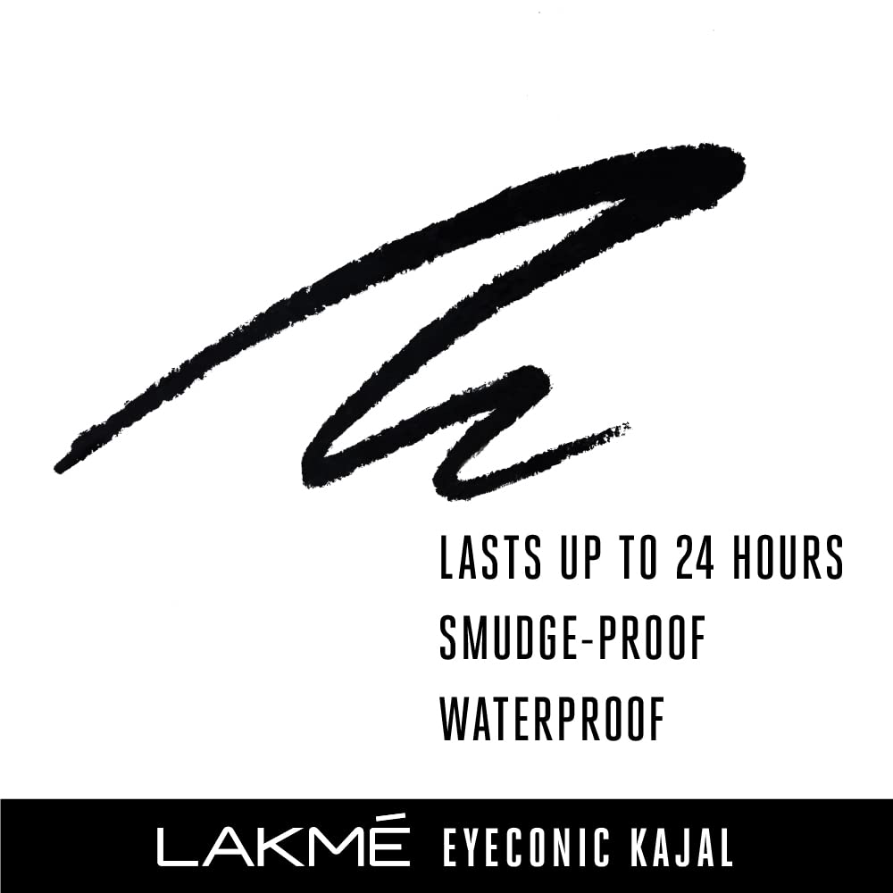 Lakmé Eyeconic Black Kajal, Matte Kohl Liner In A Twist Up Pencil, 0.35 G & Lakmé 9 To 5 Cc Cream Mini, 01 - Beige, Light Face Makeup With Natural Coverage, Spf 30, 9 G