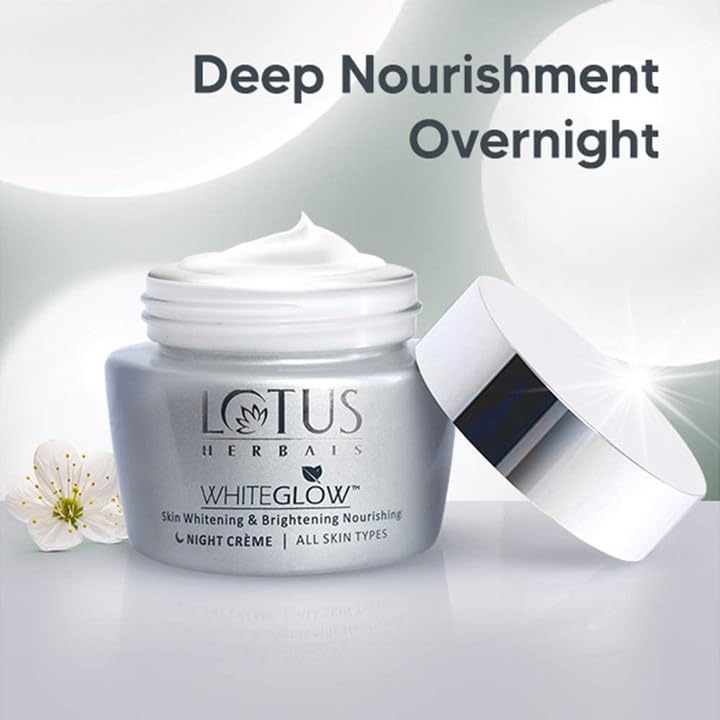 Lotus Herbals Whiteglow Gel Cream 40g, Nourishing Night Cream 40g, Set of 2