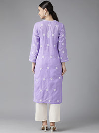 Ada Hand Embroidered Lucknowi Chikankari Ethnic Wear Cotton Kurta Kurti Tunic for Women