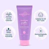 Aqualogica illuminate+ Smoothie Face Wash with Wild Berries & Alpha Arbutin for Gently Exfoliates & Hydrates Skin | For Glowing, Combination & Dry Skin -100ml