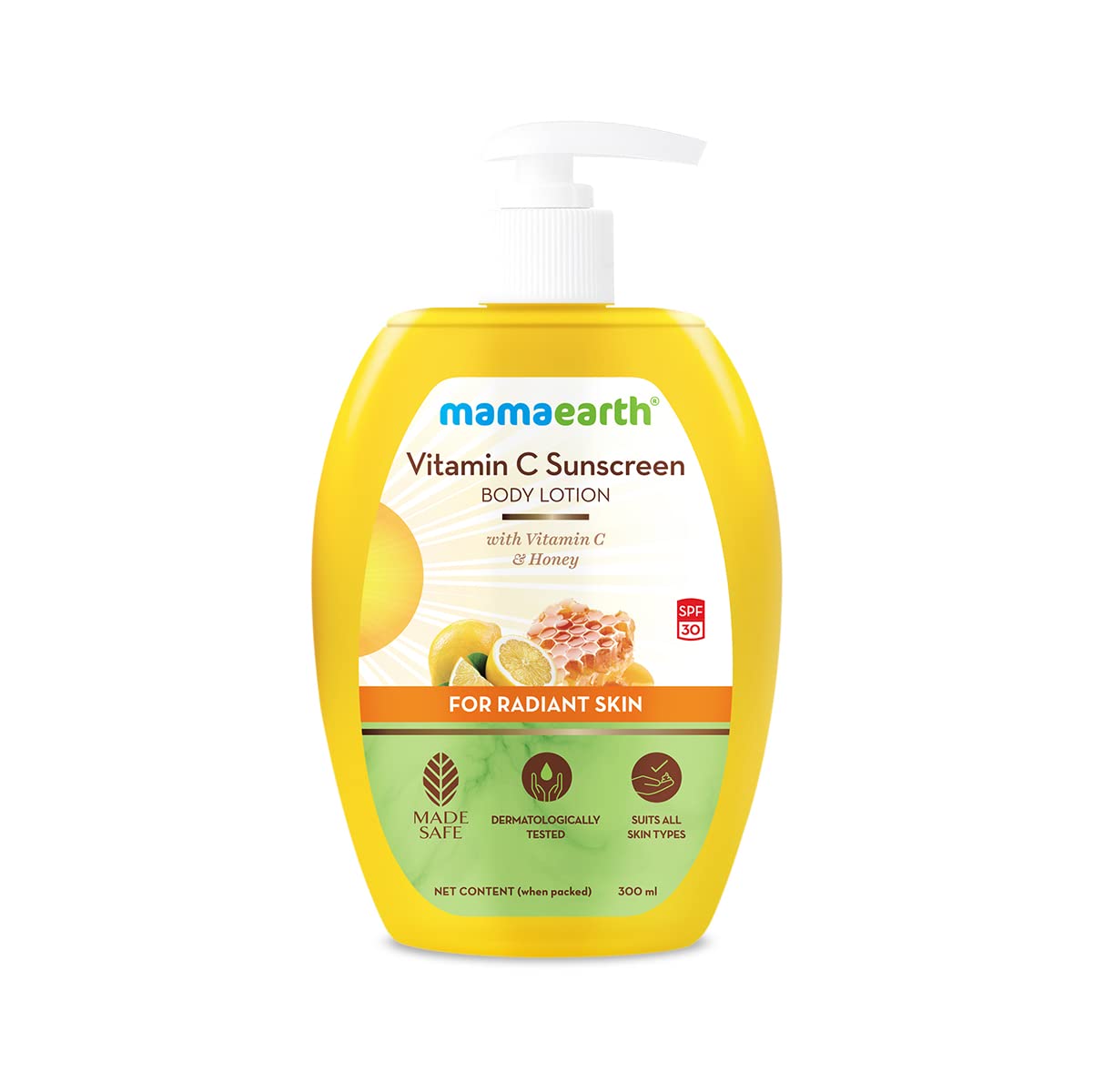 Mamaearth Vitamin C Sunscreen Body Lotion SPF 30 with Vitamin C & Honey for Radiant Skin -300 ml