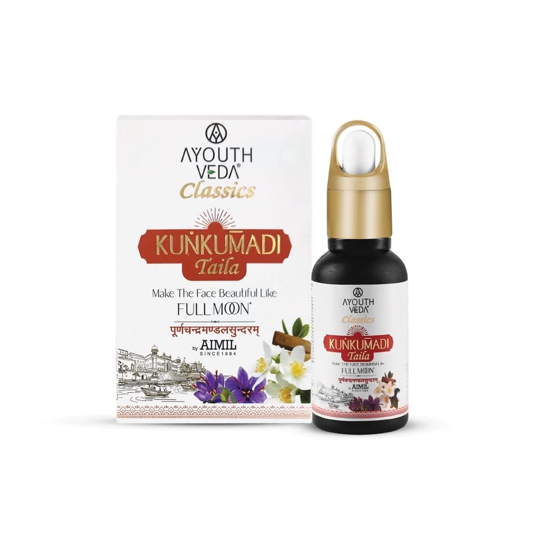 Ayouthveda Kunkumadi Taila Facial Oil For Natural Skin Illuminator | Repairs Damage Skin With Pure Saffron & Herbs | Ayurvedic Beauty Facial Oil For Glowing & Nourishing Skin (Pack Of 2-30ml each)