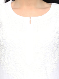 Ada Needlecraft Lucknowi Chikankari Pure Cotton Kurti Kurta for Women