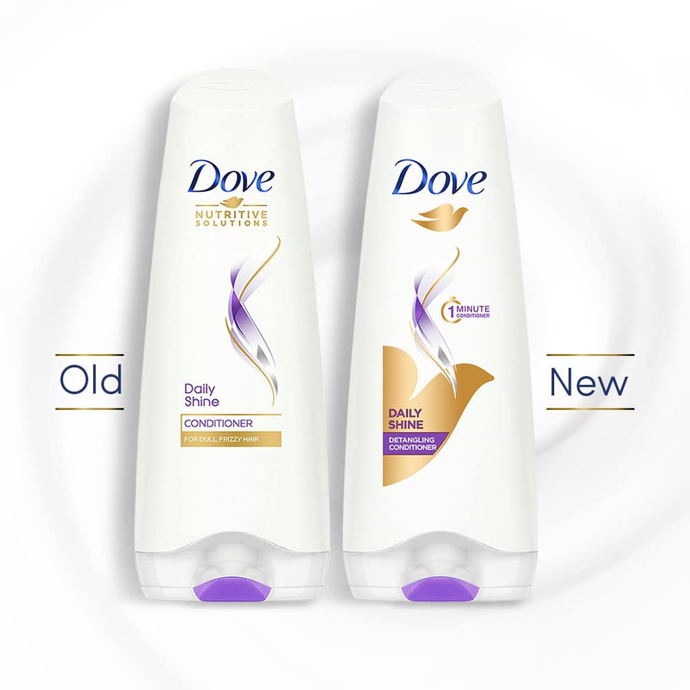 Dove Daily Shine Hair Conditioner with Nutritive Serum for Smooth & Shiny Hair, 335 ml (Pack of 2)