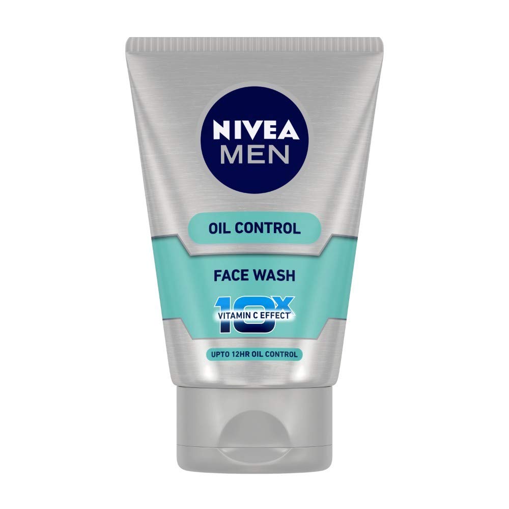 NIVEA Men Pure Impact Shower Gel, 500ml, Hair, Face & Body Wash And NIVEA Men Face Wash, Oil Control, 10x Vitamin C, 100g