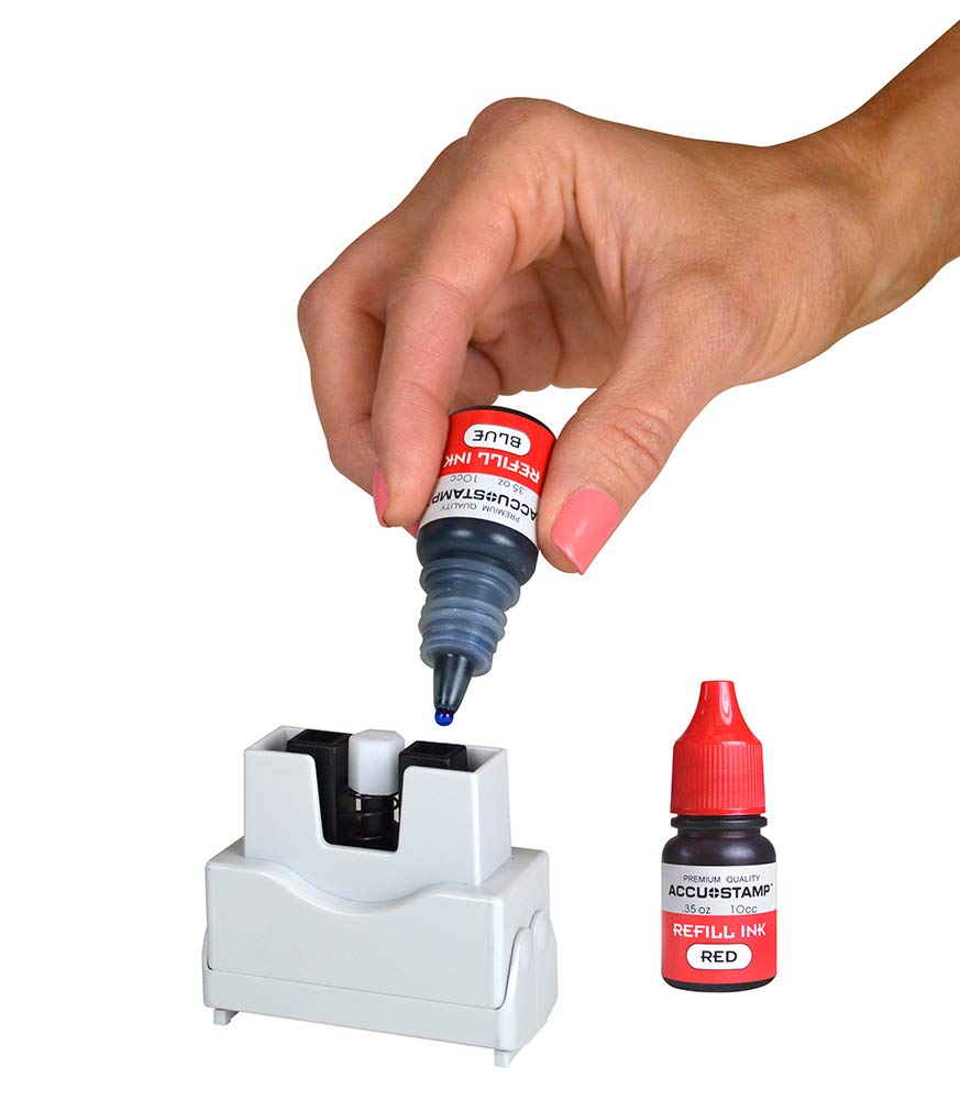 ACCU-STAMP2 Message Stamp with Shutter, 2-Color, POSTED, 1-5/8" x 1/2" Impression, Pre-Ink, Red and Blue Ink (035521)