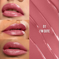 Staze 9to9 Gloss Lock 2-in-1 Liquid Lipstick | Lip Gloss For Long-lasting Fuller & Pump-up pigmented Lipstick | Transfer-proof & 12hrs long stay with Intense Color Payof f | Lightweight & Comfortable | 01 I'M Cute | 7g