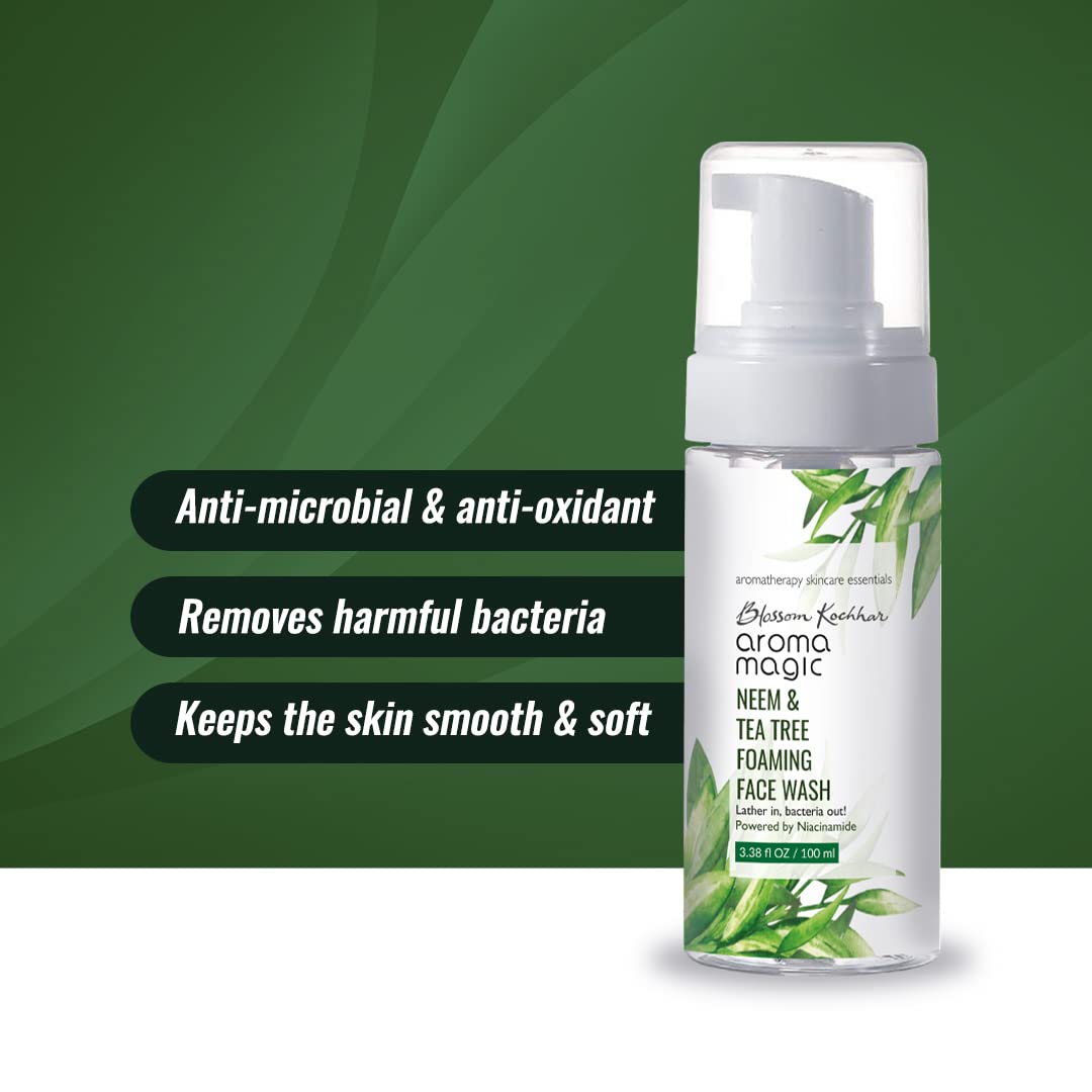 Aroma Magic Neem & Tea Tree Foaming Face Wash - 100ml (Pwrd by Niacinamide)