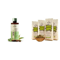 Nat Habit Cold Pressed 100% Pure Castor (Arandi) Oil for Skin & Hair - 200ml and Nat Habit Henna Paste, 100% Natural Rajasthani Henna - (Pack of 4 x 220g)
